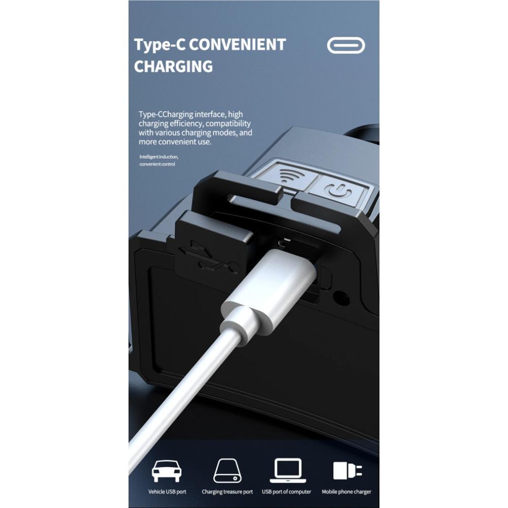 Налобный фонарь высокой мощности, перезаряжаемые от USB волновые датчики, фара со встроенным аккумулятором, светодиодный налобный фонарь дальнего действия для пеших прогулок, кемпинга, рыбалки