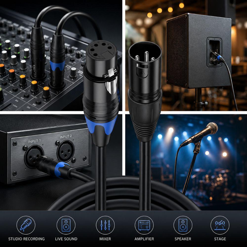 Male Female DMX Cable XLR3P to XLR5P Stage Light Cable XLR Connector Cable Stage Lights