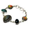 Labradorite Mosaic Jasper Gemstone 925 Silver Plated Jewelry Bracelet 6-8"