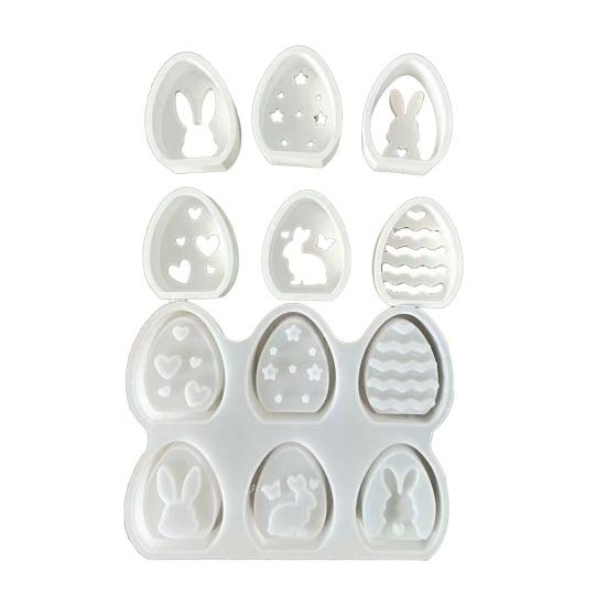 Набор силиконовых форм «Пасхальный кролик» 6 ячеек DIY Пасхальные поделки Форма Легкое извлечение Многоразовая Форма для изготовления смолы и свечей