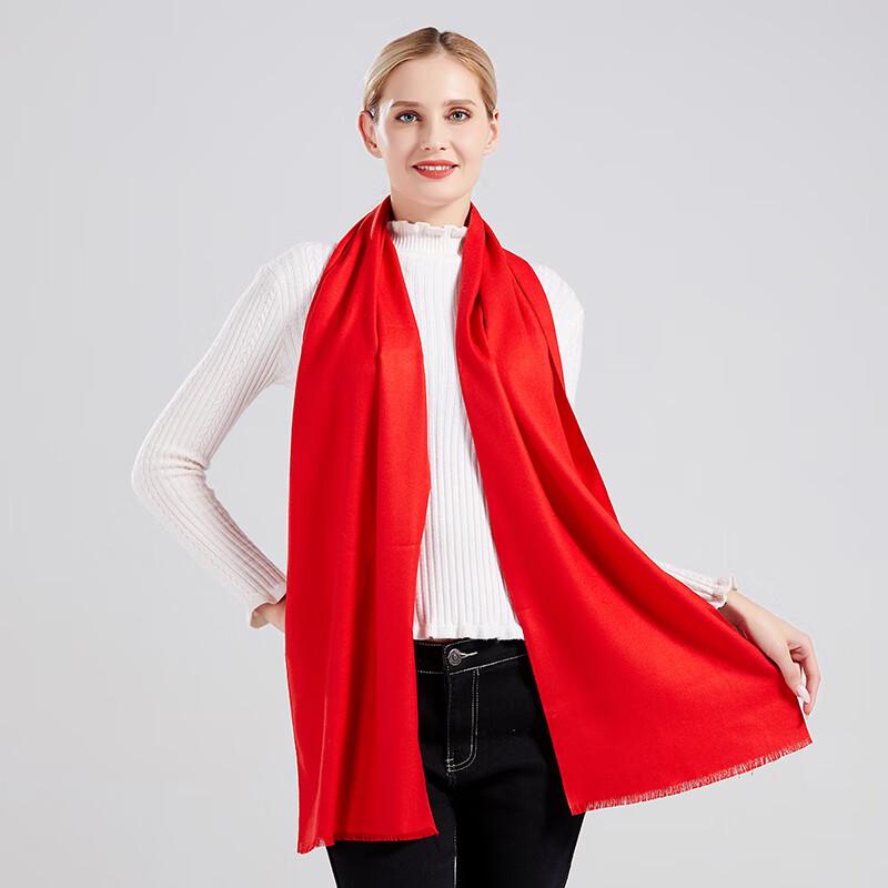 SIYUTANG Faux Cashmere Chinese Red Scarf