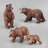 Simulation Animal Model Mini Brown Bear Grizzly Bear Model Static Doll Ornament Mammal Toy Brown Bear Family