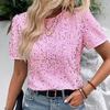 Yousheng женские топы с круглым вырезом и коротким рукавом, блестящие пайетки, украшенные футболки, стандартный крой, повседневная одежда