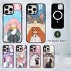 Чехол для телефона с чиби-девочкой для iPhone 17, 16, 15, 14, 13, 12, 11 Plus, Pro, магнитный с Magsafe, беспроводная зарядка