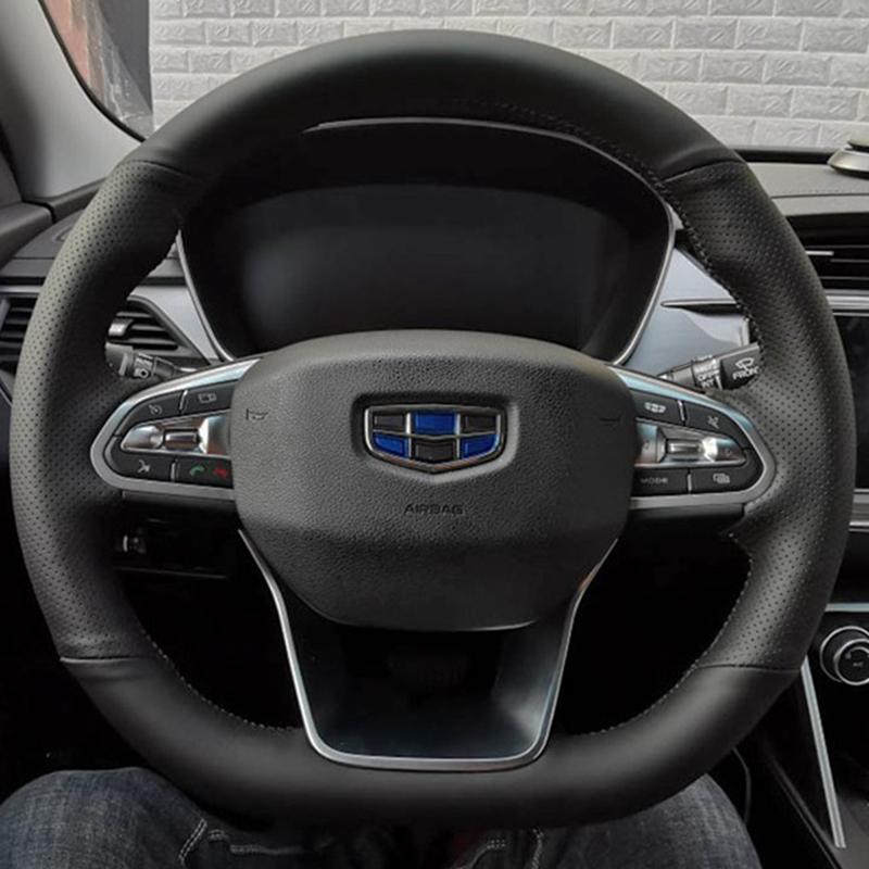 Оплетка на руль, изготовленная на заказ, 100% подходит для Geely Atlas Pro Azkarra 2022, автомобильные аксессуары для интерьера, рулевое управление