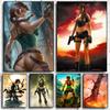 Винтажный игровой постер аниме и манги Tomb Raider, холст, картина, настенные художественные принты, фотографии для игровой комнаты, украшение дома
