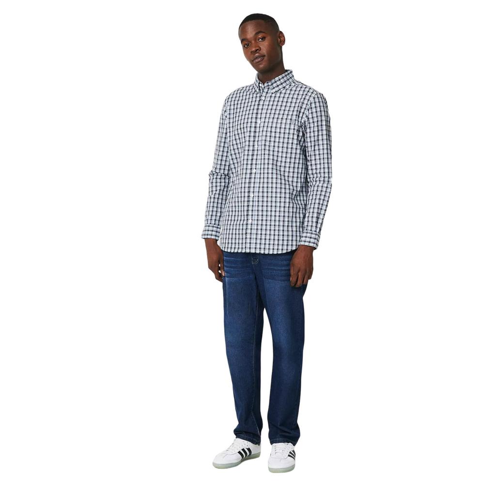 Maine Mens Graph Checked Long-Sleeved Shirt