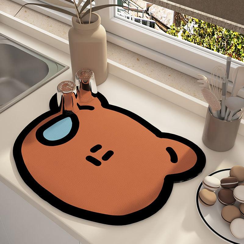 Absorbent Dish Mat Soft Quick-Drying Slip-Resistant For Kitchen Countertops Perfect Drying Dishes Cups Espresso Machines