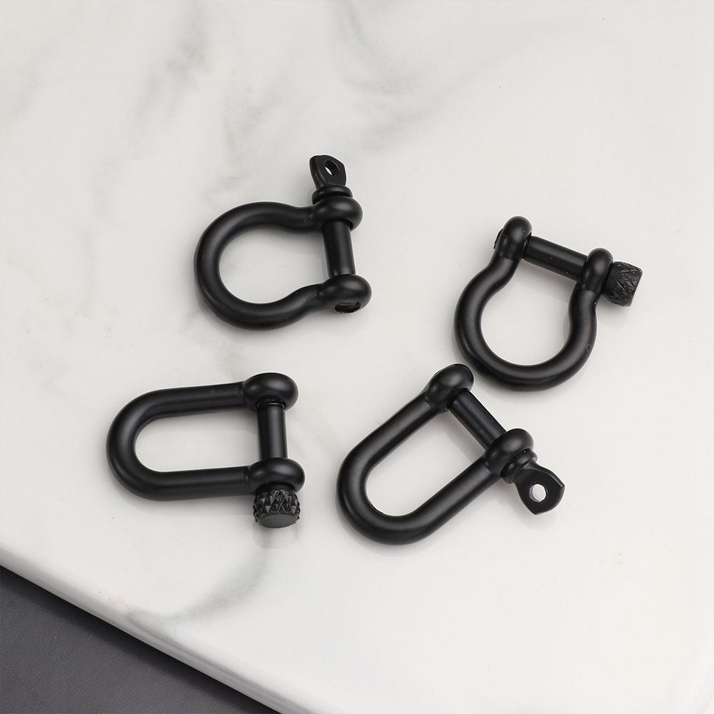 Outdoor Screw Joint Connector Shackle Fob Keychain Hook Solid Carabiner Key Ring D Bow Staples