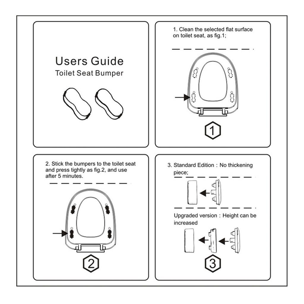 Набор из 4 универсальных бамперов для сиденья унитаза из АБС-пластика, нескользящие прокладки-спейсеры для сиденья для надежной фиксации, легкая установка, аксессуар для ванной комнаты