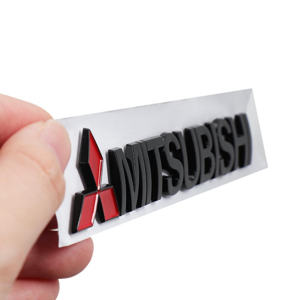 3D Metal Car Logo Body Letter Front Hood Badge Sticker Auto Decor Accessories For Mitsubishi 9 Ralliart X EX ASX L200 Colt Cross