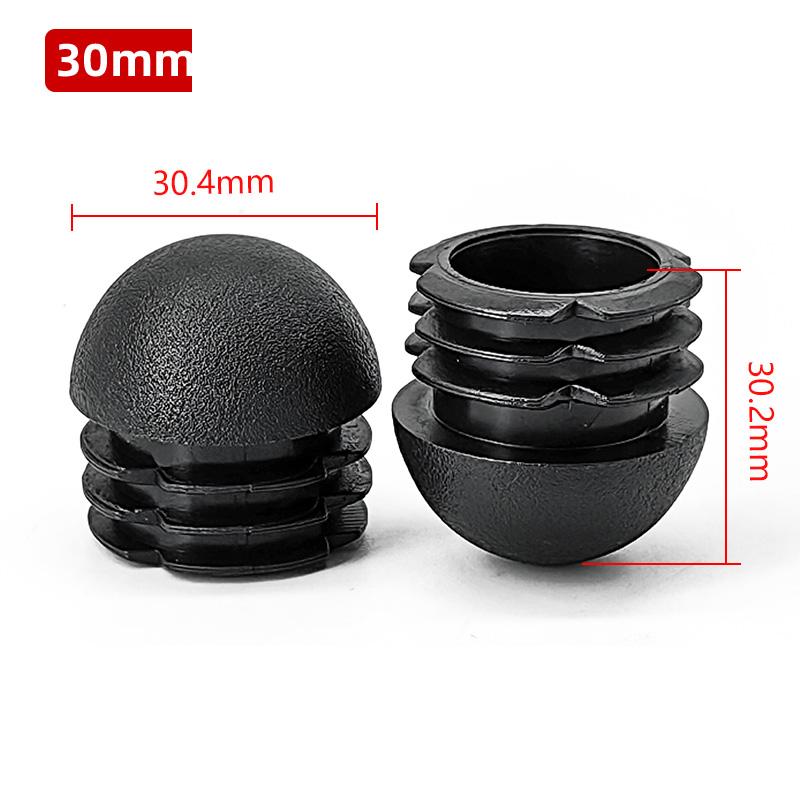 Hongtu Plastic Round Pipe Plugs 13~76mm - Domed End Caps, Non-Slip Chair Leg Foot Pads, Furniture Floor Protectors & Dust Covers
