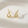 1 Pair Women Earrings Geometric Cross Alloy Hollow Out Anti-slip Smooth Stud Earrings Daily Ear Jewelry for Commuting Party Club