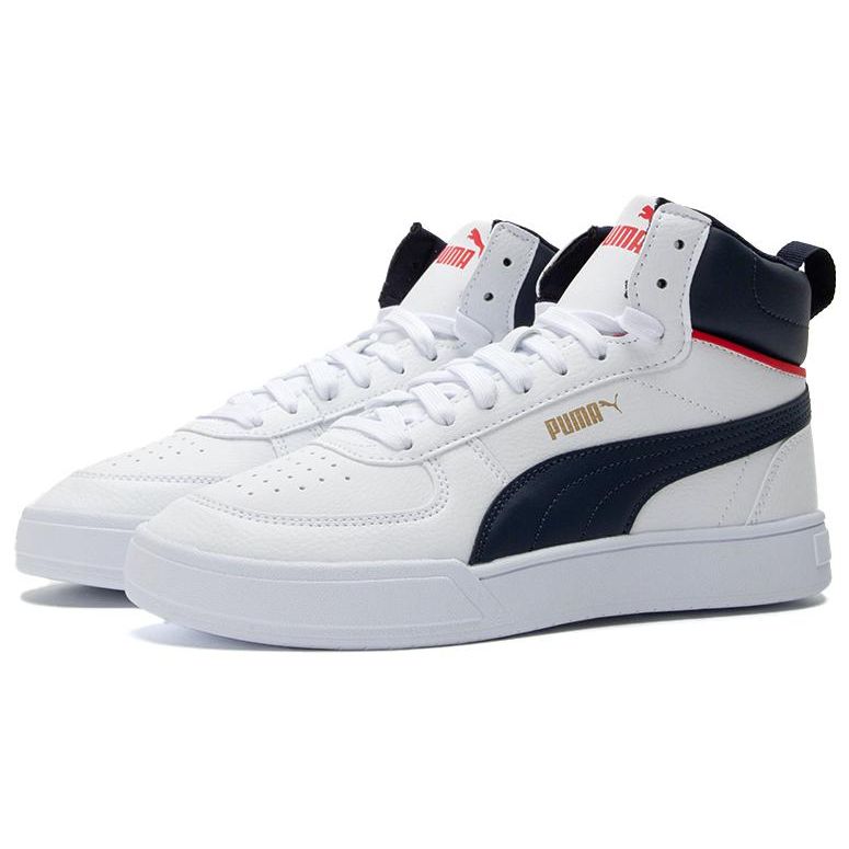 Puma Caven Mid Leather High-Top Sneakers Unisex Sneakers White Blue 385843-03