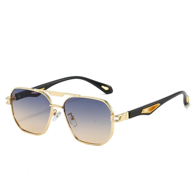 Новые мужские модные солнцезащитные очки с двойной перекладиной и полыми дужками, классические женские трендовые солнцезащитные очки, защита от УФ-лучей