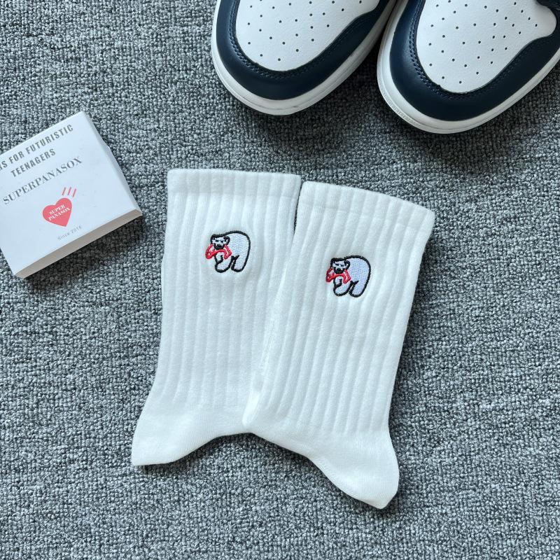 Cityboy Мужские модные носки до середины икры с мультяшной вышивкой - Спортивные носки с влагоотводящим эффектом для осени и зимы