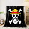 Pirate Skull with Straw Hat Set Designed Flannel blanket for bedroom, living room, sofa, and nap