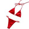 2Pcs/Set Split Bikini Padded Bandage Sexy Color Bikini Backless Pure for Swimming