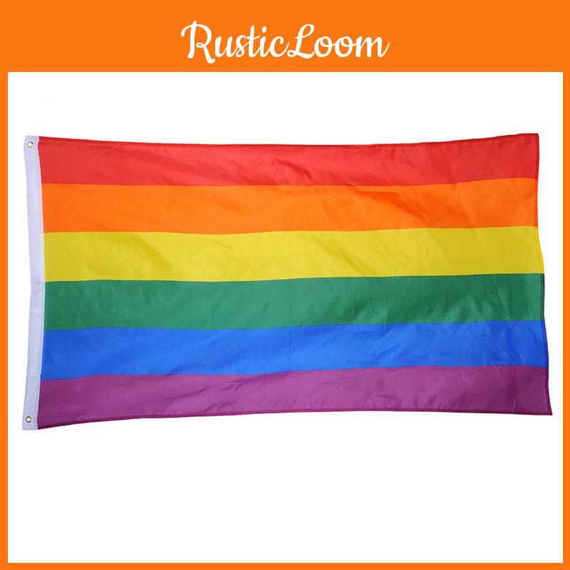 Lightweight 5ft X 3ft Rainbow Lgbt Flag With Double Stitched Edges For Long-lasting Use