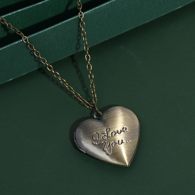 Кулоны-медальоны в форме сердца, открывающиеся, фоторамка, глянцевое ожерелье с семейной фотографией