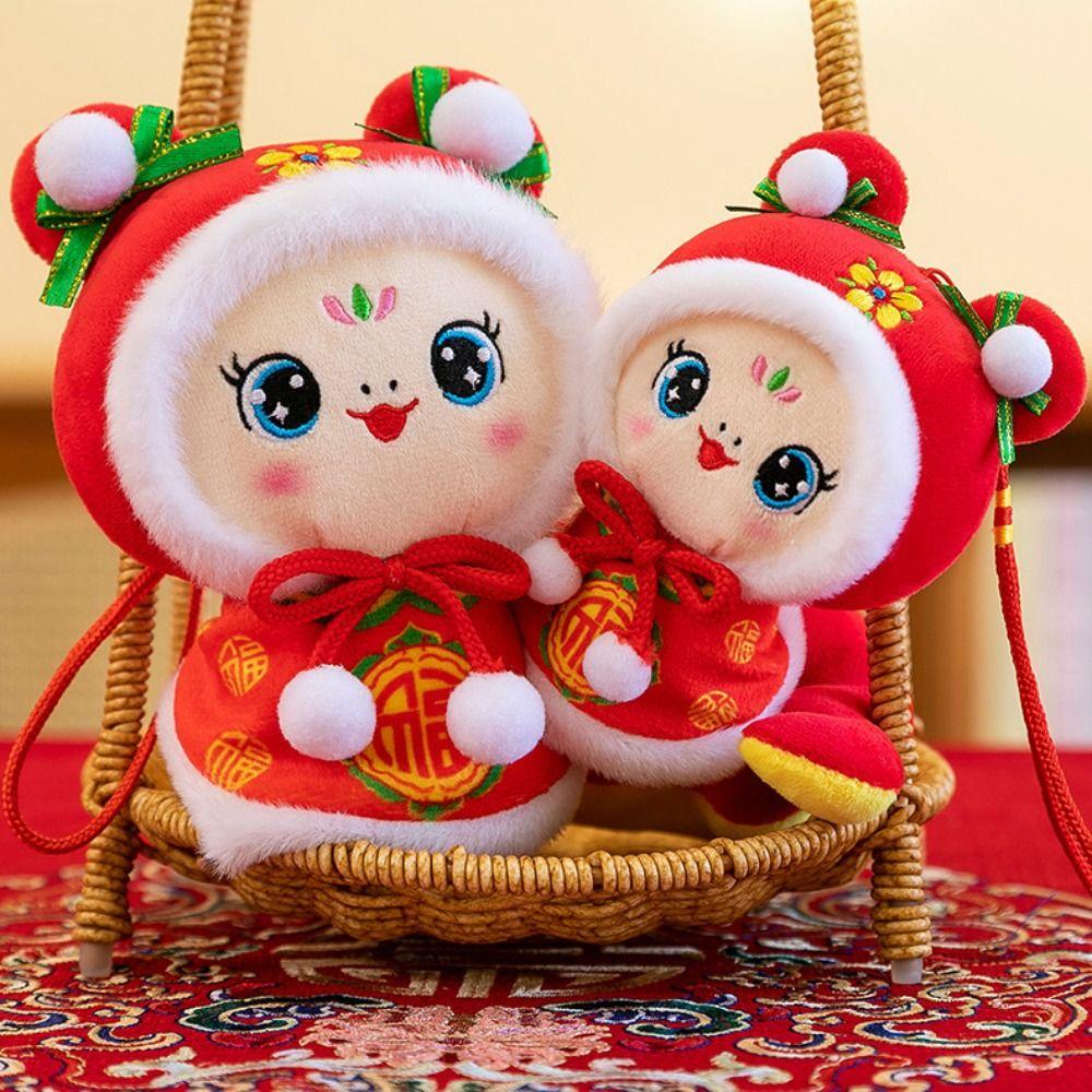 Благословение года змеи плюшевая игрушка удачи счастливая змея кукла брелок подарки на день рождения