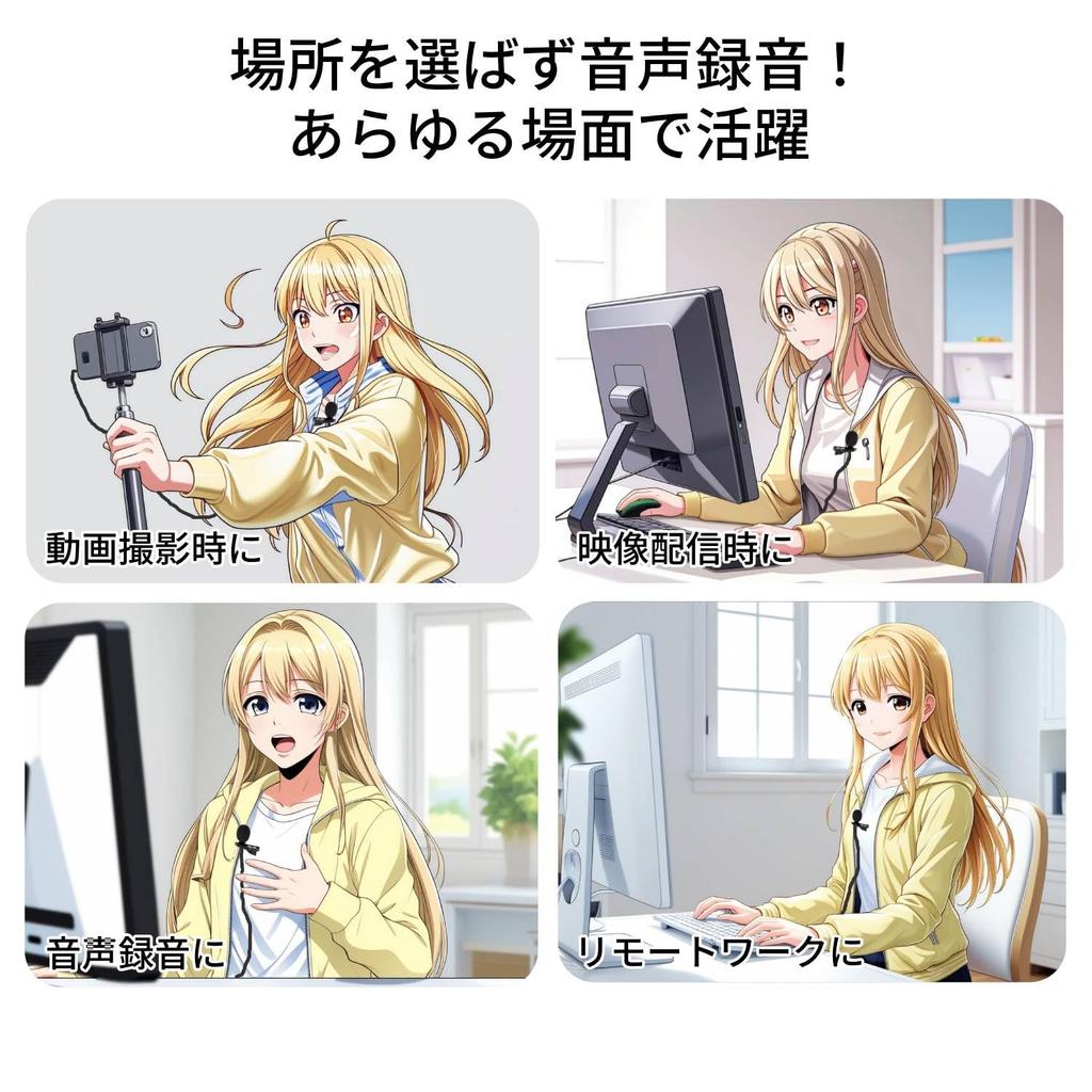 KENOU Lapel with To Video Mobile Storage Pouch Microphone, Microphone, Clip, 4-Pole 3-Pole Conversion, Recording, Audio, 1.5m, Streaming, Phone, (Set)