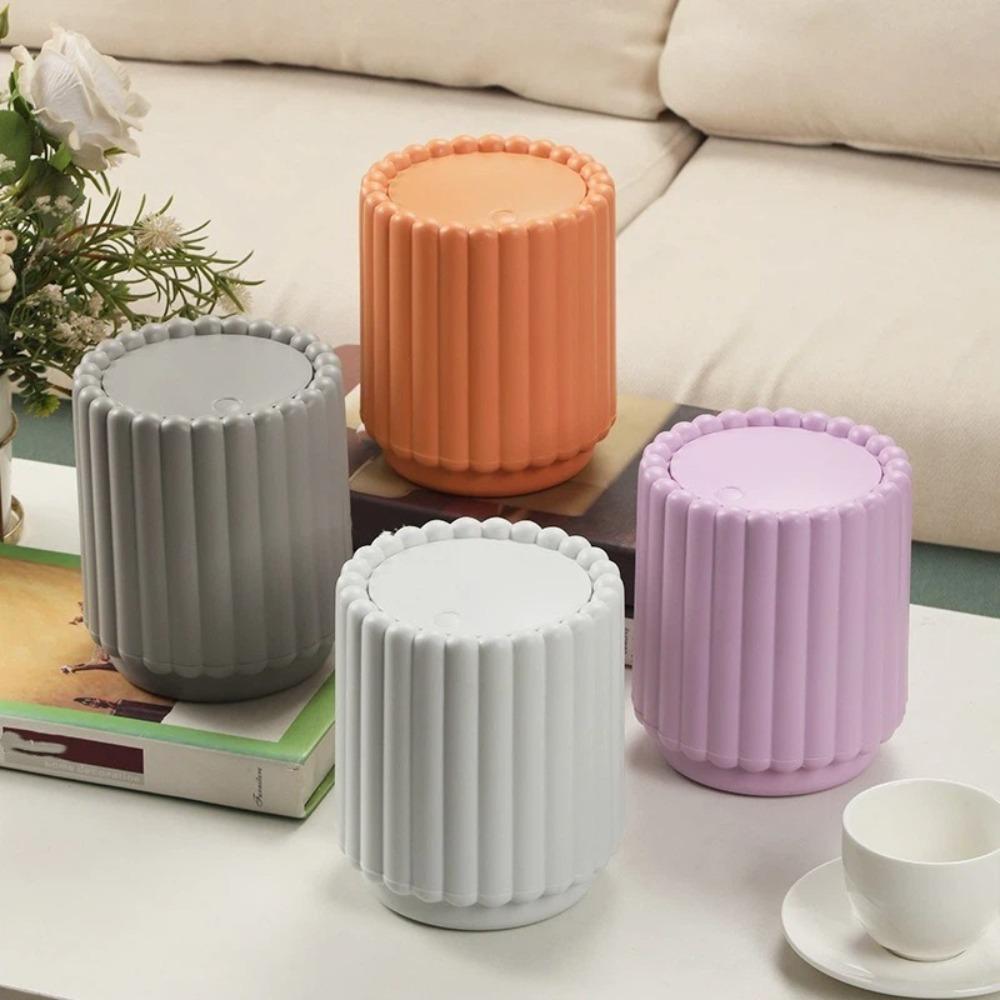 Press Open Lid Garbage Bin Large Opening Waste Bin Creative Storage Bucket Home