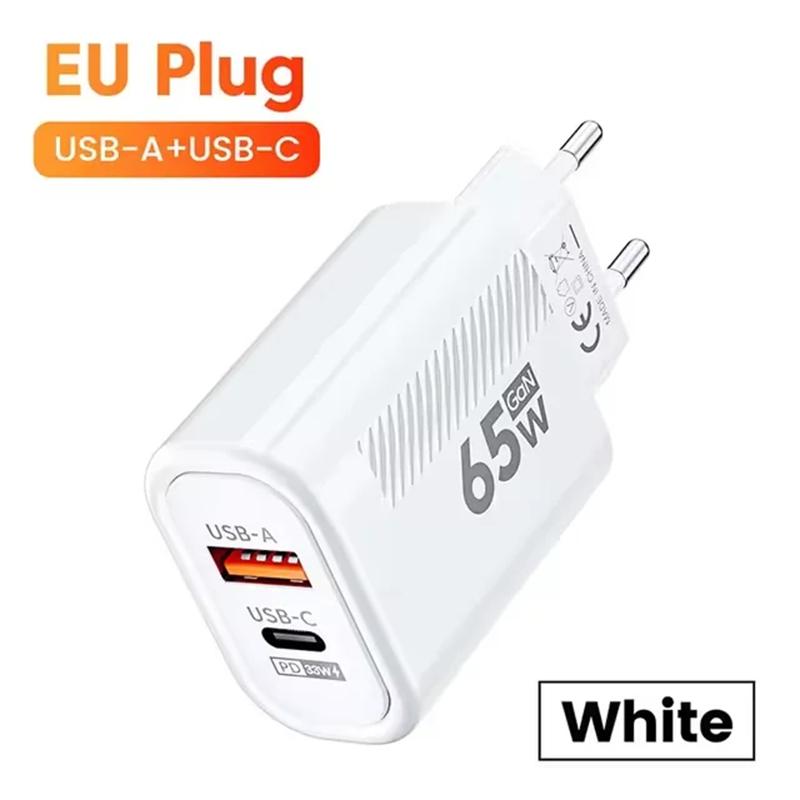 65 Вт GAN USB C зарядное устройство быстрая зарядка PD быстрая зарядка высокоскоростное зарядное устройство для мобильного телефона iPhone Xiaomi Samsung EU/US вилка адаптер