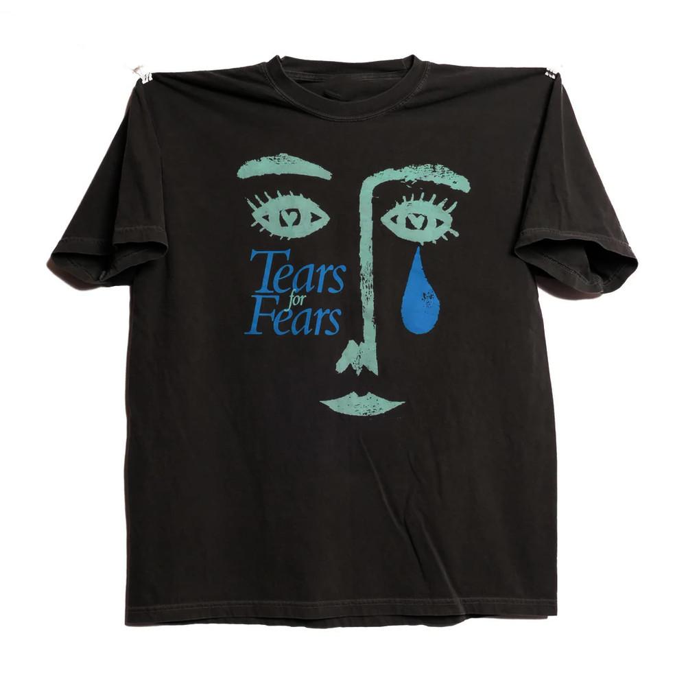 Ретро Футболка с коротким рукавом из хлопка Черная S-5XL Группа Tears For Fears SE556 Унисекс