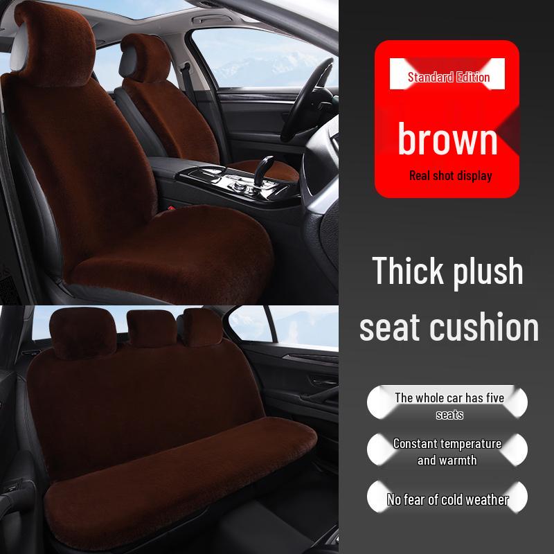 Универсальная плюшевая подушка на автомобильное сиденье: Толстый, Теплый Зимний Чехол из Кроличьего Меха