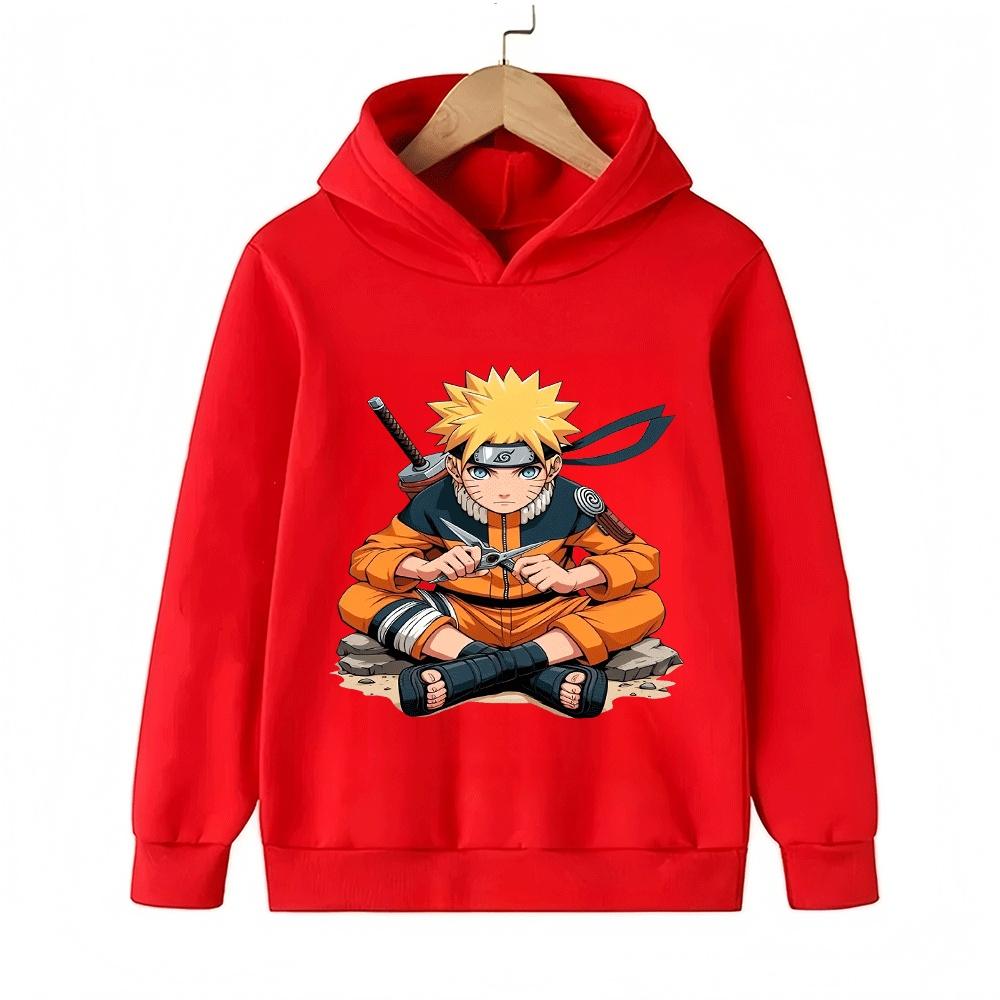 Naruto Kids Hoodie Anime Uzumaki Naruto Printed Sweatshirt for Boys Girls Children Casual Long Sleeve Pullover Top Autumn Winter
