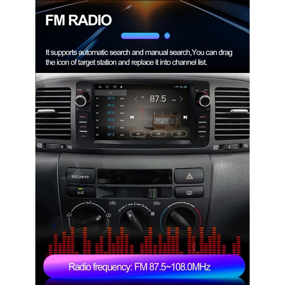 Автомобильный мультимедийный стереоплеер на базе Android, радио, видео Carplay для Toyota Corolla E120 2000-2006 BYD F3, GPS, WIFI, Android Auto, 2 + 32 ГБ