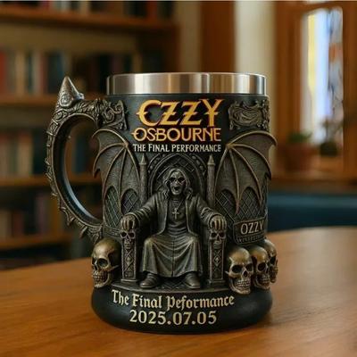 Хэллоуин 3D Смола Оззи Кружка Осборн Памятная Кружка Нержавеющая Сталь Череп Стакан для Воды Пивная Кружка Кофейная Кружка Питье
