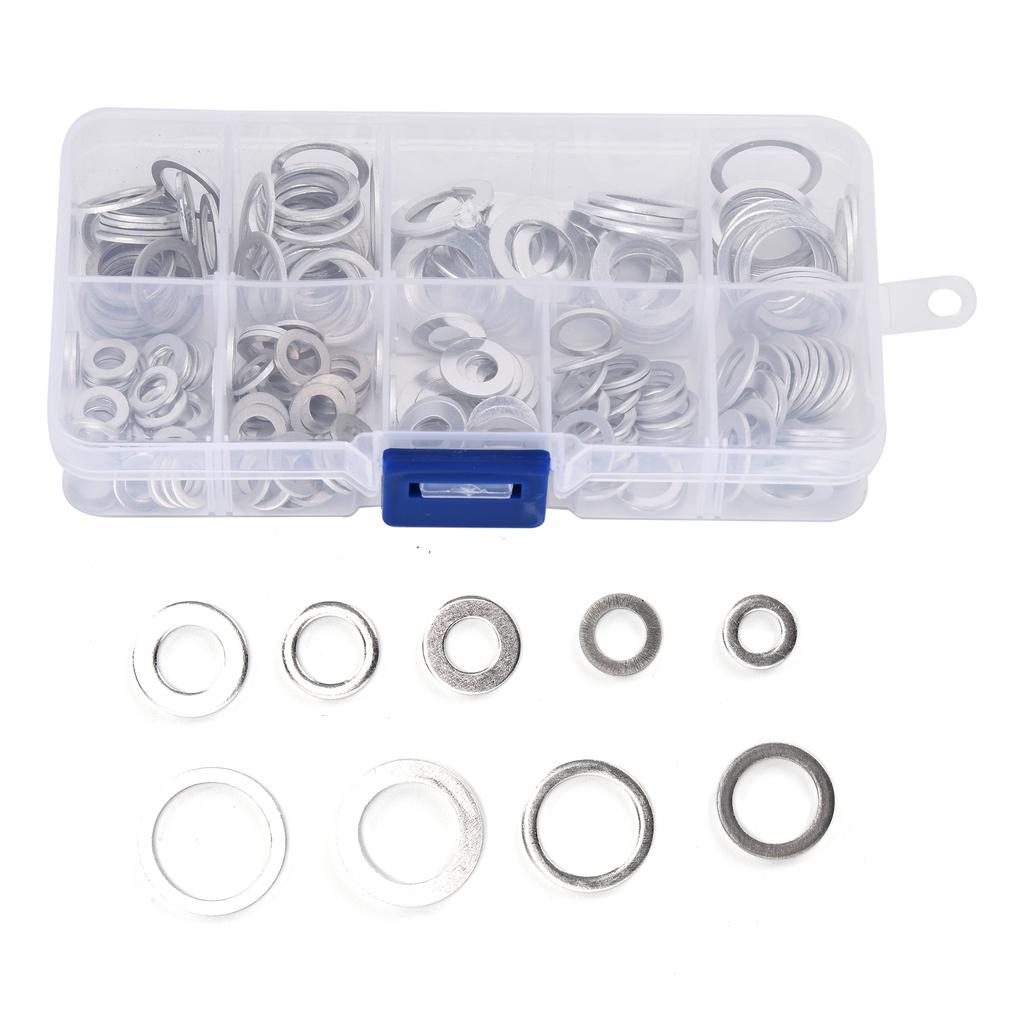 200Pcs Flat Washer Aluminum High Temperature Resistant Accessory Set Kit for Maintenance