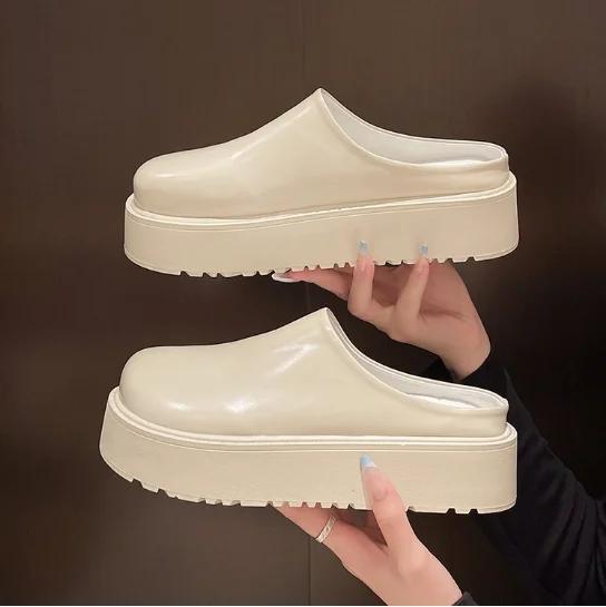 Модные балетки на платформе, туфли-мюли, женские туфли-слингбэки, дизайнерские фэшн-сандалии, новые повседневные шлепанцы для ходьбы, женские