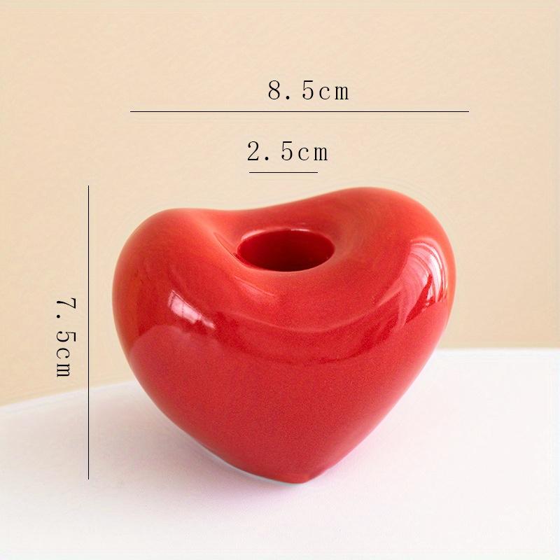 Heart-shaped Cherry Ceramic Candle Holders Desk Decoration Romantic Candlestick Wax Melt Burner Candle Stand Modern Home Decor