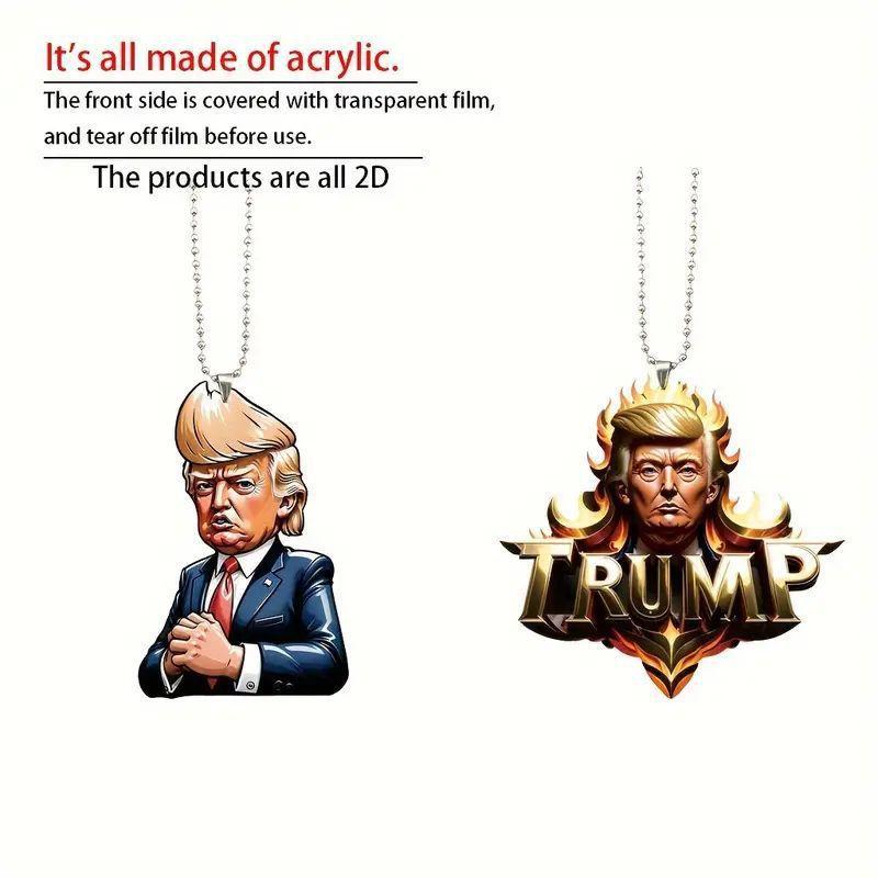 Новый акриловый кулон Trump плоский салон автомобиля зеркало заднего вида украшения подвеска брелок подвеска