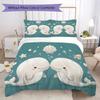Dolphin Pairs Pattern Bedding Uilt Set Uilt Cover Pillowcase Home Decoration Birthday Gift (1 * Duvet Cover + 2 * Pillowcase Without Core)