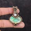 Variscite Pendant Copper Wire Wrapped Pendant Gemstone Jewelry Rainbow Moonstone Pendant Handmade Pendant For Gift Copper Wire Wrap Jewelry