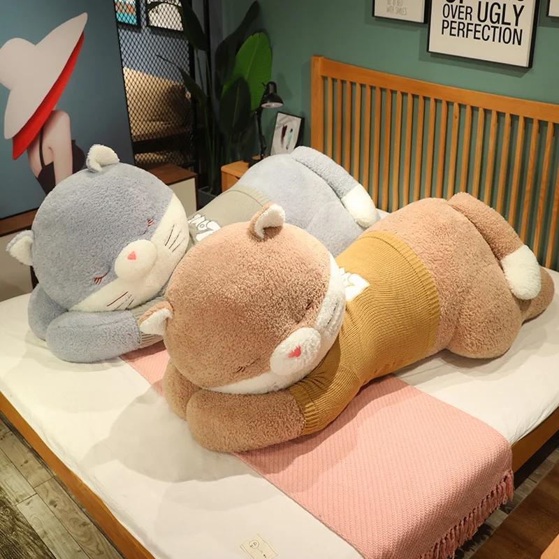 80 см детская игрушка мягкая подушка в виде животного милый свитер кошка подушка мягкая плюшевая подушка кошка подарок на день рождения