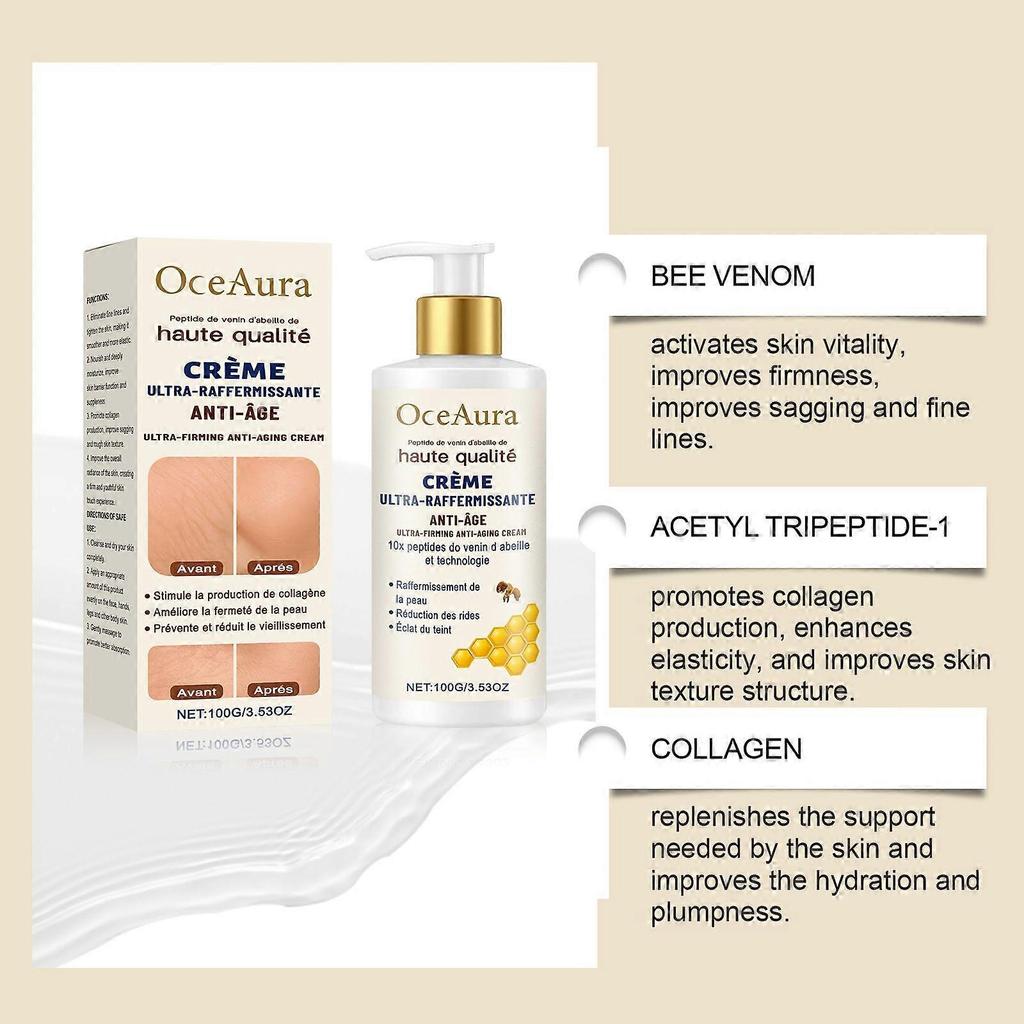 Bee Venom Anti-Aging Firming Cream,Bee Venom Wrinkle Removal Cream, 24-Hour Moisturizing Body Cream WITH Collagen, Natural Anti Wrinkle Cream for All