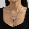 Gothic Men Necklace Zinc Zinc Alloy Clavicle Chain Simple Skull Head Pendent  Halloween