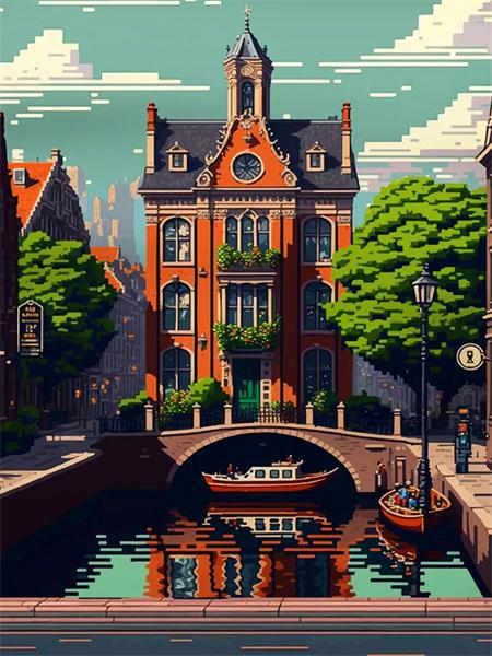 Diy Алмазная картина Мозаика Дом Улица Полный квадрат Круглая вышивка Мозаика Пейзаж Домашний декор