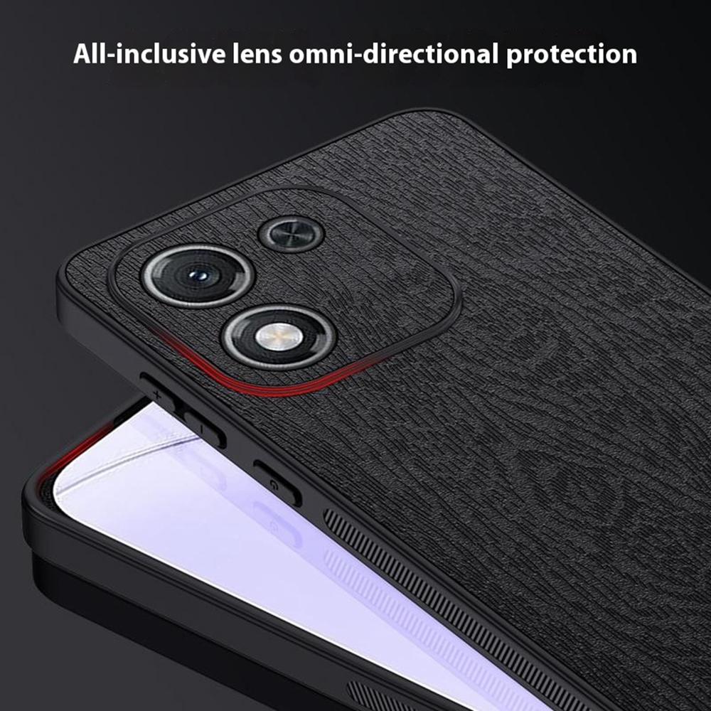 For Honor X70i Case Wood Texture PU Leather Coated PC TPU Phone Cover