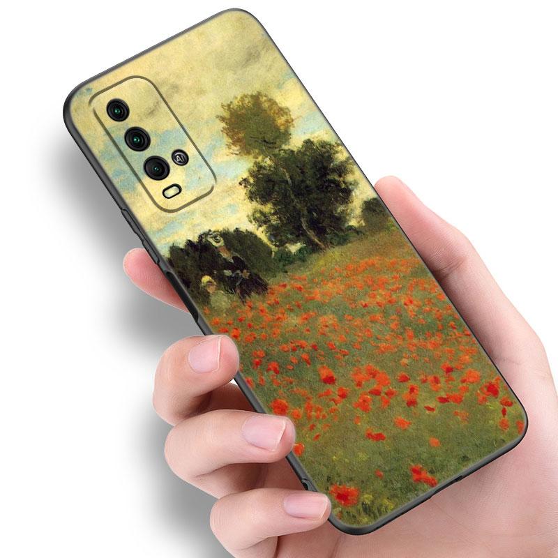 Чехол для телефона с масляной живописью Клода Моне для Xiaomi Redmi Note 5 6 9T K20 K40 K50 Pro 7A 8A 9A 9C 9i 10A 10C A1 S2 TPU Черная крышка