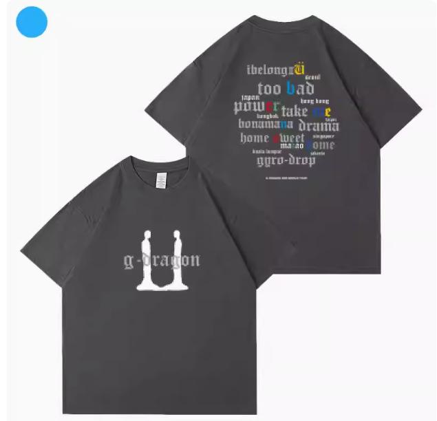 G Dragon UberUnisexsch Concert T Shirt Unisex Women Kpop Fashion Print Cotton Tshirt Summer Short Sleeve Tee Tops Trend Loose Clothes