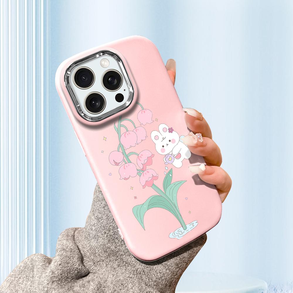 For Samsung A16 A15 A14 A13 S24 S23 Redmi 13C Note 13 12 11 Pro iPhone 16 15 Cartoon Flower Rabbit Soft Silicone Phone Case