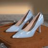 Весна и лето новые остроносые тонкие каблуки высокие каблуки 2025 неглубокие туфли-лодочки женский нишевый дизайн простые европейские и американские туфли