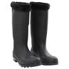 Rain Boots with Removable Socks Black Size 45 PVC