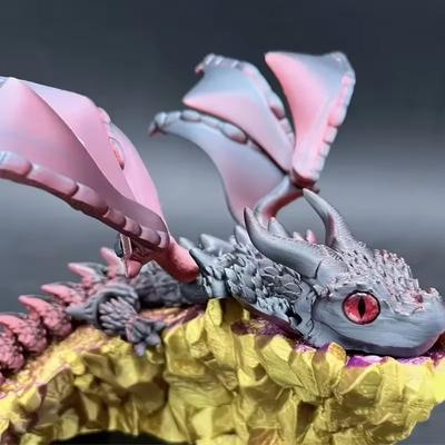3D-печатная 3D-печатная фигурка дракона Крылатый дизайн Многосуставной подвижное крылатое транспортное средство Дракон Настольные животные Декор
